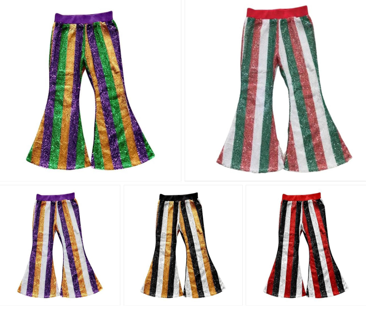 Sequin Striped Bell Pants - ETA 2 weeks to Magnolia Blue
