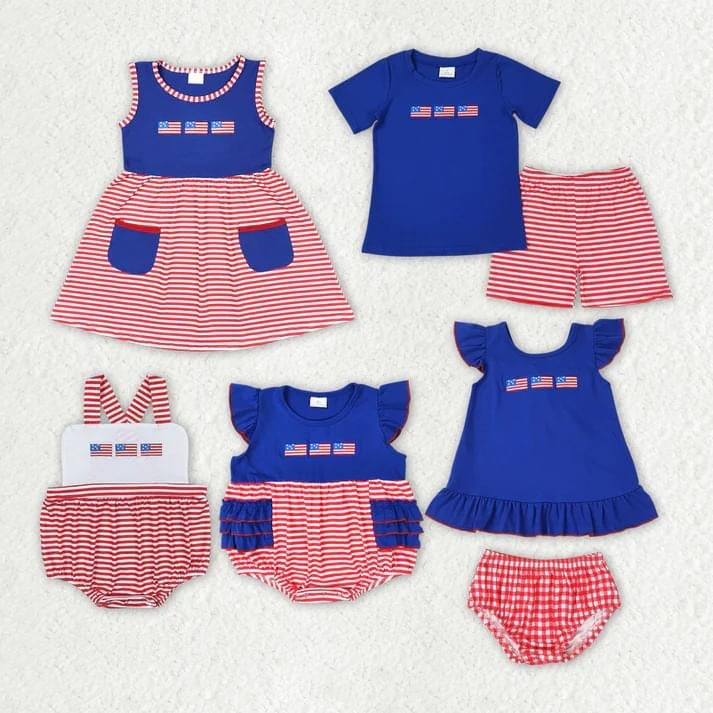 Flag Trio Embroidery Collection - eta 3 weeks to Magnolia Blue
