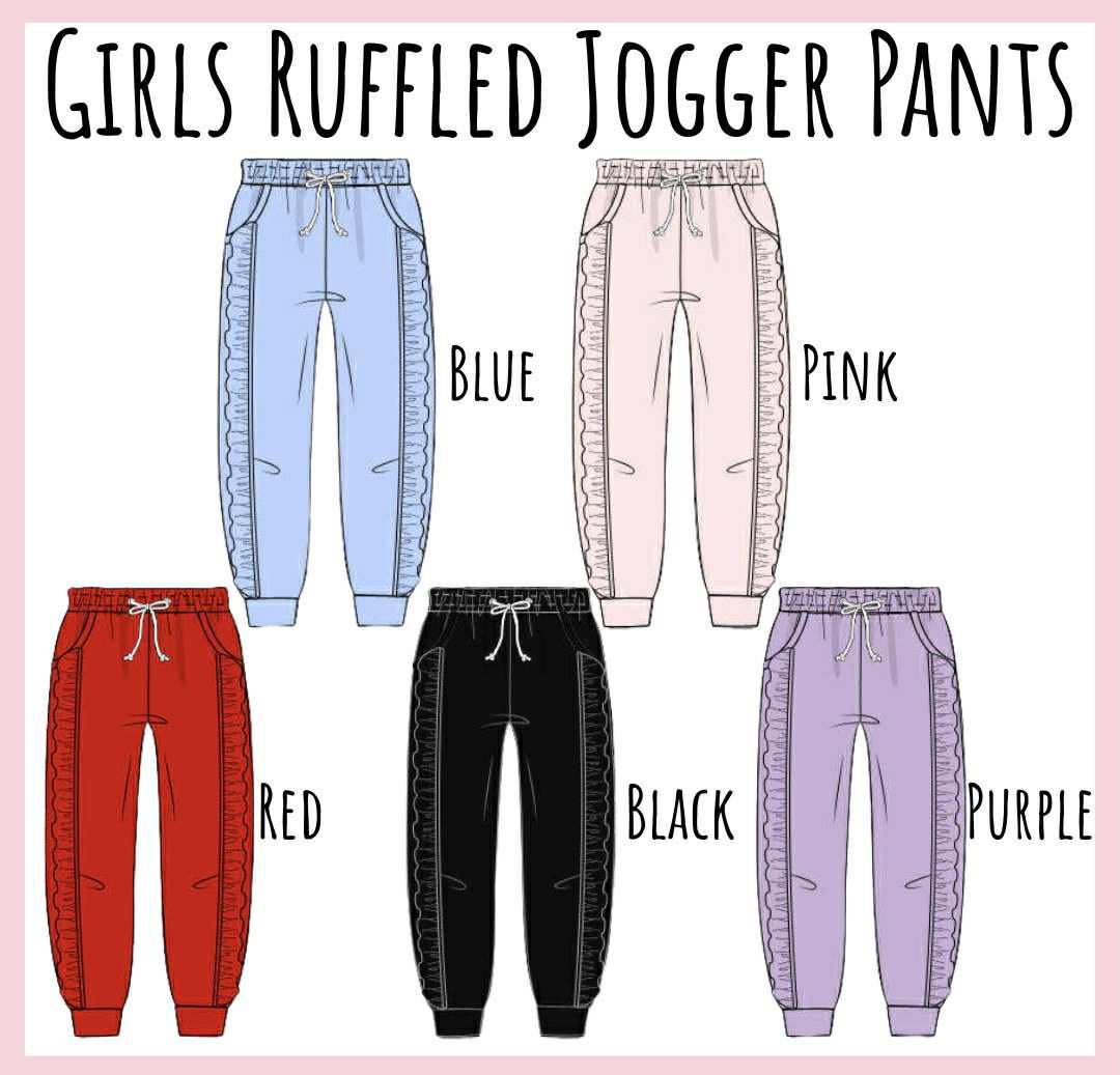 GIRL RUFFLE JOGGER PANTS COLLECTION - ETA JAN