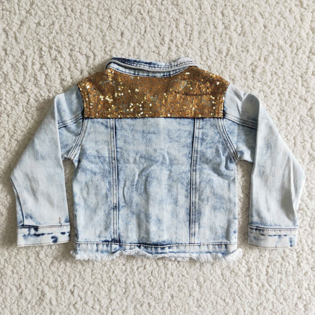 Gold Sequin Light Denim Jacket - ETA 2 weeks to Magnolia Blue