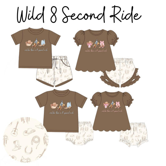 Appliqué Wild 8 Second Ride - ETA February to Magnolia Blue