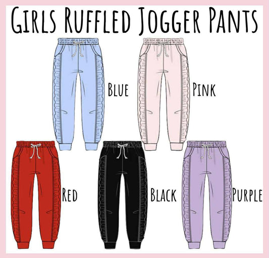 GIRL RUFFLE JOGGER PANTS COLLECTION - ETA JAN