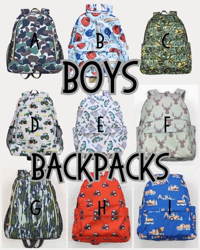 Boy Backpacks - eta 3 weeks to BFOM