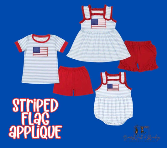 Striped Flag Applique Collection - eta 10 days to BFOM