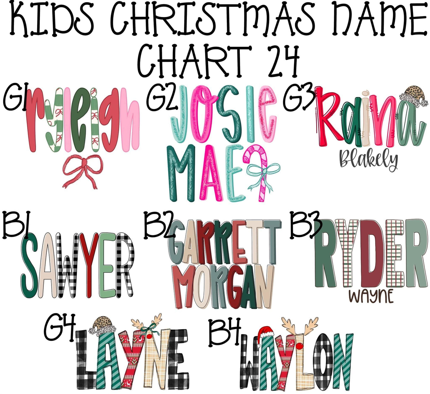 Holiday Customizable Name Tees - customizable - ETA 3 weeks (put name + shirt color in box)