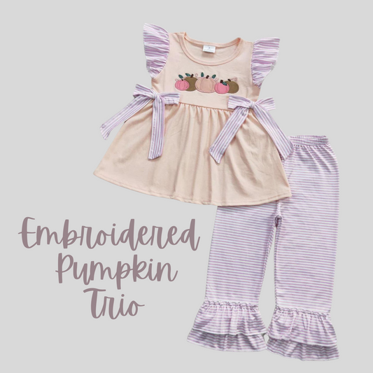 Embroidered Pumpkin Trio - eta 2/3 weeks to BFOM