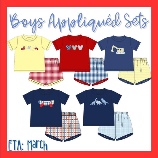 Boys Basic Applique Sets - ETA March to Magnolia Blue