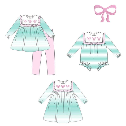 embroidered striped bows eta December