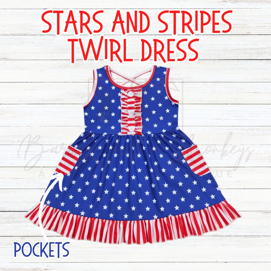 Stars & Stripes Twirl Dress - ETA 10 days to BFOM