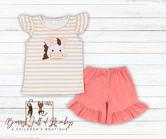 Miss Moo Applique Girl Set - TAT 2-3 weeks