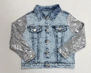 Silver Sequin Denim Jacket - eta 2 weeks to Magnolia Blue